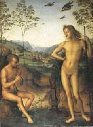 Pietro vannucci called IL perugino Apollo and Marsyas (mk05) oil